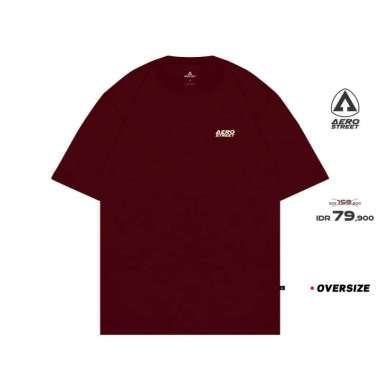 Aerostreet Oversize Basic Merah Bata Kaos T-Shirt FBAAA S