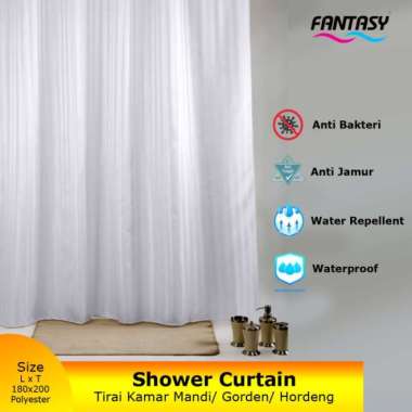 Harga Curtain Shower Free Ongkir, Large White Shower Curtain