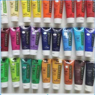 Cat Acrylic Colurs 75ml / Cat Maries dan Vtec / Acrylic Warna Hitam, Merah, Putih, Hijau, Coklat Sca