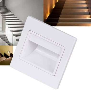 Lampu LED Tangga Hitam - Putih - Gold - White - Pilar In wall plus Box dinding Minimalis Tanam Step 