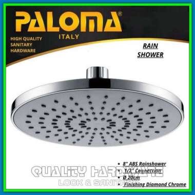 Shower Head Paloma QHRSP 1134 8" inch Bulat Rain Shower ABS Warna Chrome / Head Shower Murah Berkual