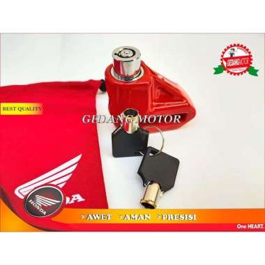 KUNCI GEMBOK CAKRAM MOTOR DISK LOCK ORIGINAL HONDA MERAH