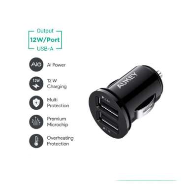 Aukey Car Charger Aukey CC S1 Expedition Series 2 Port Black