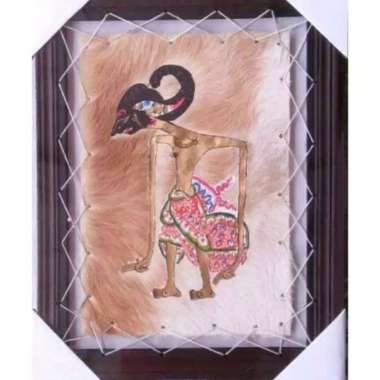 LUKISAN WAYANG KULIT ARJUNA JANAKA 45x35 cm - PAJANGAN DEKORASI MURAH