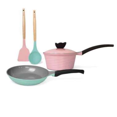 CYPRUZ PI 0941 FRYPAN PANCI SET CERAMIC DIECAST BASIC 5 PCS SPATULA