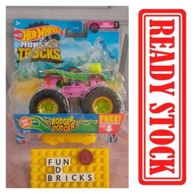 Hot Wheels Monster Trucks Rodger Dodger Blue Pink