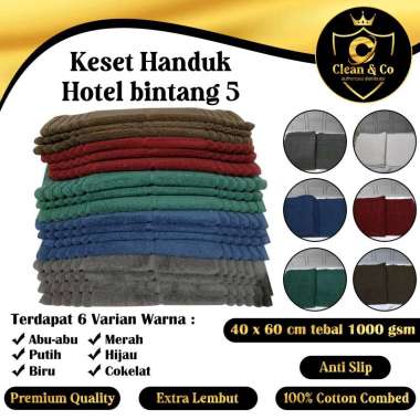 Keset Handuk Tebal Kualitas Premium 100% Cotton Combed ukuran 40x60cm tebal 1000 gsm Hijau