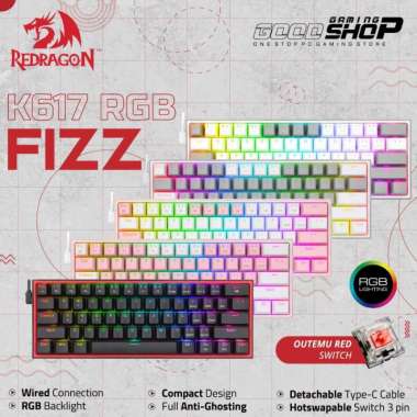 Redragon 60% FIZZ - K617RGB Mechanical - Gaming Keyboard Black
