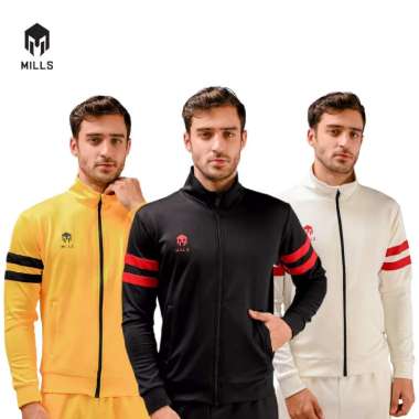 MILLS Jaket Olahraga Track Jacket Revenge 1.0 8014 Black Red, Off White,Red XXL Off White