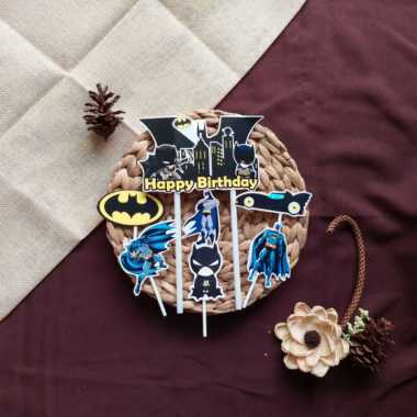 satu set cake topper hiasan kue ulang tahun karakter batman model baru