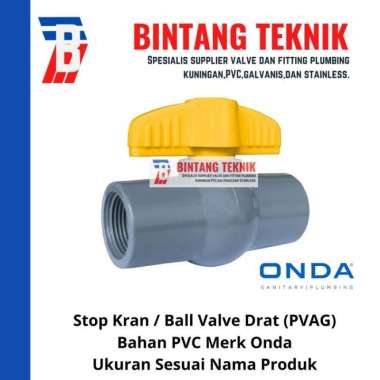 Stop Kran / Ball Valve PVC 3/4" inch Onda PVAG (Drat) PVC