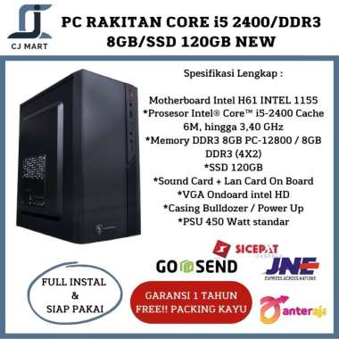 PC Rakitan i5/CPU CORE i5 2400/DDR 8GB/SSD 120GB NEW