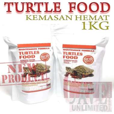 Turtle pelet food makanan pakan kura kura air brazil res 1kg Hijau - BESAR 5MM
