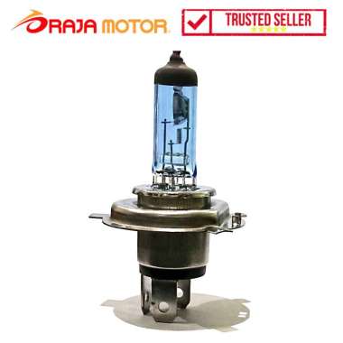 Philips Lampu Motor Bohlam Depan Halogen H4 12V 60/55W 12342BV Blue Vision 4000k Blue Vision