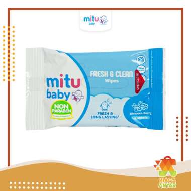 NA Mitu Tisu Basah Baby Wipes / Mitu Tisu Basah Sachet Isi 4 Sheet / Mitu Baby Tisu Basah Bayi Biru