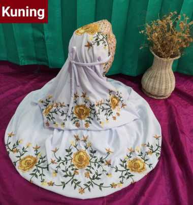 Khadijah Mukena Dewasa Katun Motif Bordir Bunga Hitam