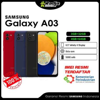 Samsung Galaxy A03 Smartphone Android Original Garansi Resmi 4/64 GB HITAM