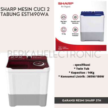 SHARP MESIN CUCI 2 TABUNG 14KG EST1490WA