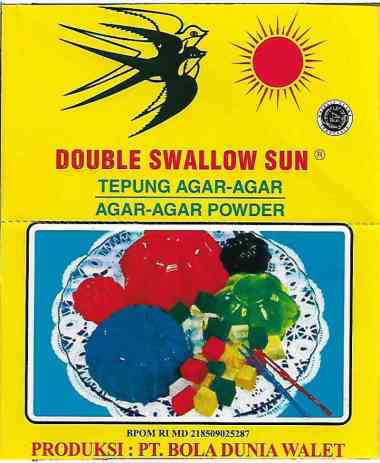 AGAR AGAR TEPUNG POWDER DOUBLE SWALLOW SUN DSS DSS PUTIH - PLAIN