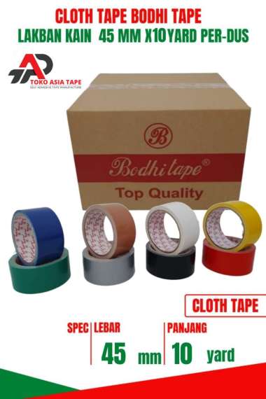 LAKBAN KAIN / CLOTH TAPE WARNA 45MM x 10YARD BODHI TAPE 1 DUS Biru