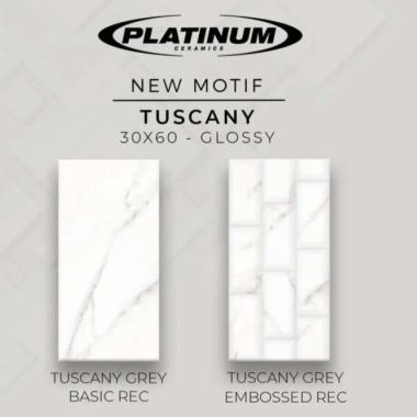Jual Keramik Platinum 30x60 Tuscany Grey Embossed Terbatas