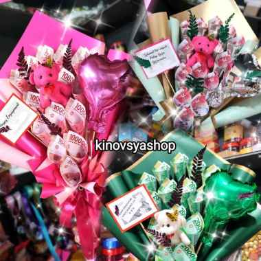 BUKET UANG MAINAN / TOY MONEY BOUQUET / BUCKET UANG MAINAN BERBENTUK BUNGA KUNCUP