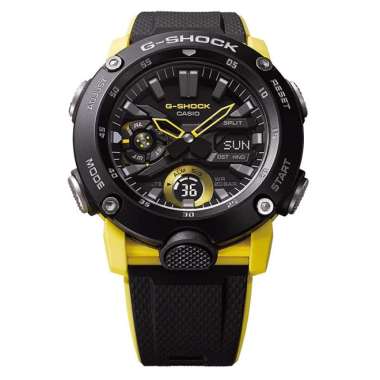 CASIO G-SHOCK Black Yellow Carbon Core Guard Special Color Original Jam Tangan Pria [GA 2000]