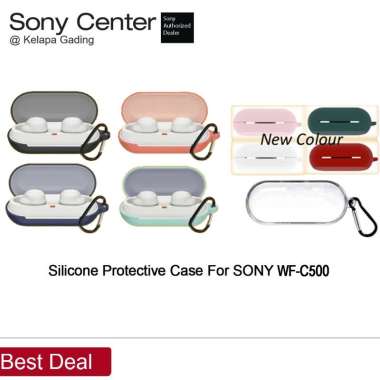 Sony Center Jakarta - Silicone Case with hook for Sony WF-C500 / Protective Case TWS WF C500 / case 