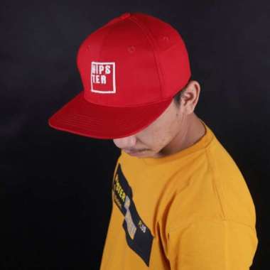 HIPSTER Topi skaters casual style charcoal RED