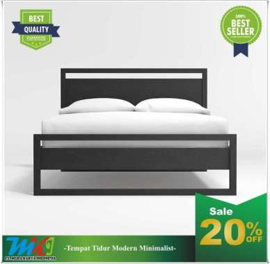 MKI Dipan tempat tidur dewasa kayu jati minimalis 140 x 200