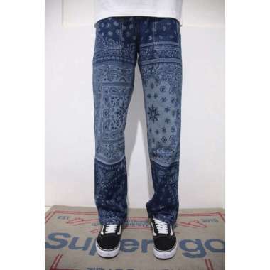 Superego - Celana Fatigue Pants Jeans Denim Pria Washed Paisley 35