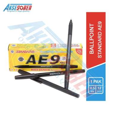 Pulpen Standard AE9 [12 Pcs] / Ballpoint 1 Pack / Bolpen Bulpen 1 Pak / Pena 1 lusin / Ball Pen Tint