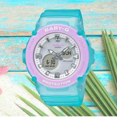 CASIO Baby-G Summer Beach Special Colour Original Jam Tangan Wanita [BGA 270] Light Blue Pink