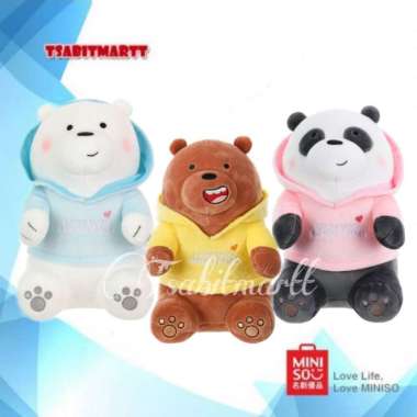 Miniso Boneka We Bare Bears Plush Toy Clothes - Panda