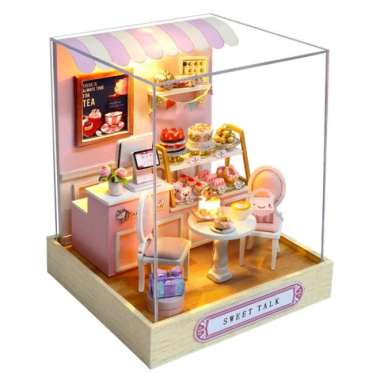 MIniatur Rumah Boneka LED DIY pajangan