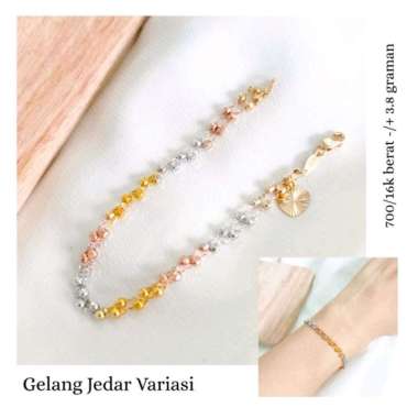 Gelang Layer Jedar Elegant Hadiah Istri Hadiah Kekasih Hadiah Ulangtahun Emas Asli