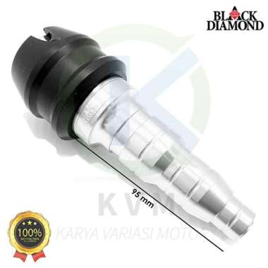Jalu Knalpot Frame Slider Satuan 95mm Universal CNC Black Diamond Silver