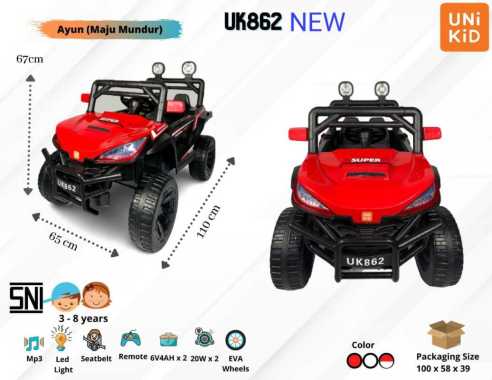 Mainan Anak Mobil Aki Jeep Unikid UK 862 Ban Karet