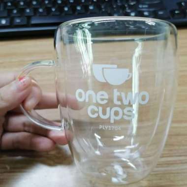 Cangkir Double Wall Gelas Minum Kaca Double Layer Elegant Gelas Tempat Minum Kaca 350 ml