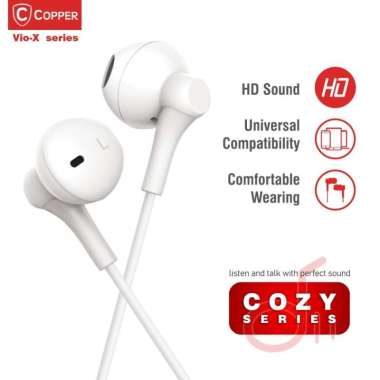 Copper CP013 Earphone | Headset | Handsfree - Putih dan Hitam