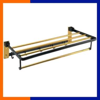 Gantungan Handuk Lipat Black Gold / Gantungan Handuk Alumunium