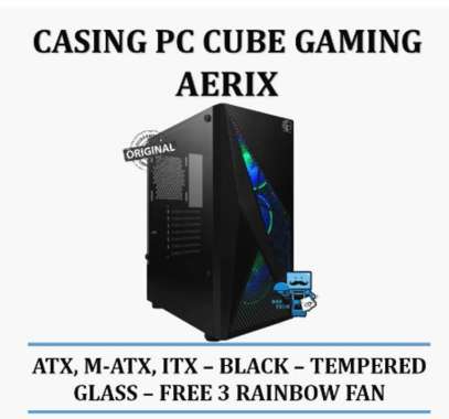 Casing PC Cube Gaming Aerix - Black