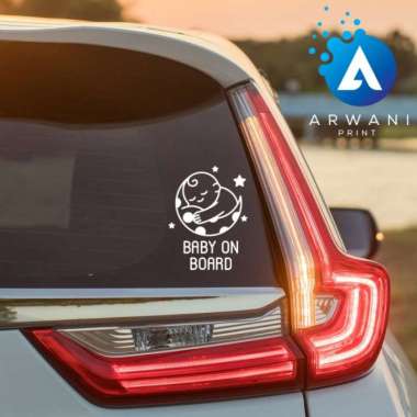 Stiker Mobil Baby on Board Cutting Sticker Kaca Mobil Belakang Multicolor
