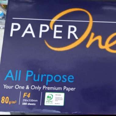 Kertas F4 80 gsm PaperOne 216 x 330mm 1rim isi 500 lembar