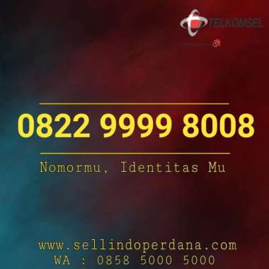 Nomor cantik simpati 4G 0822 9999 8008