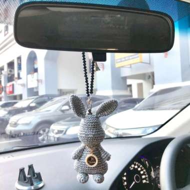 Korea gantungan pajangan spion tengah mobil lucu tali kristal Multicolor