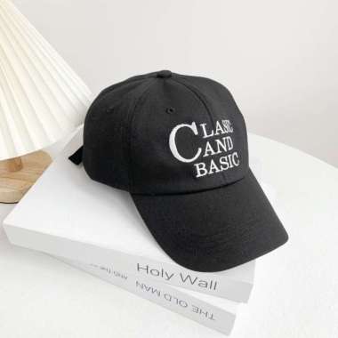 Baseball cap : CLASSIC & BASIC - Topi Baseball Topi Pria Topi Wanita Topi Olahraga One Size BLACK