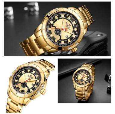 Naviforce Original NF-9166 D45mm Jam Tangan PRIA Fitur Tanggal Aktif Lengkap Box dan Garansi Bonus B