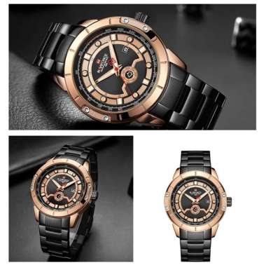 Naviforce Original NF-9166 D45mm Jam Tangan PRIA Fitur Tanggal Aktif Lengkap Box dan Garansi Bonus B