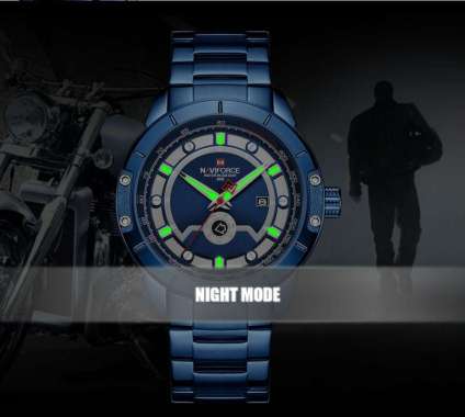 Naviforce Original NF-9166 D45mm Jam Tangan PRIA Fitur Tanggal Aktif Lengkap Box dan Garansi Bonus B